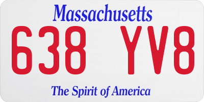 MA license plate 638YV8