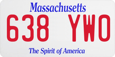 MA license plate 638YW0