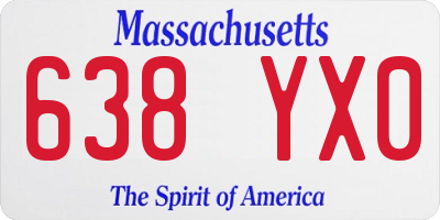 MA license plate 638YX0