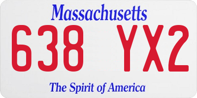 MA license plate 638YX2