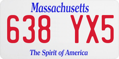 MA license plate 638YX5