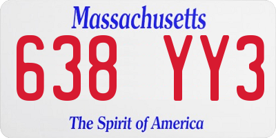 MA license plate 638YY3