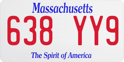 MA license plate 638YY9