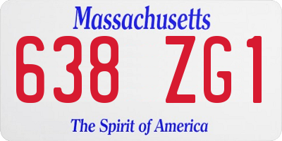 MA license plate 638ZG1
