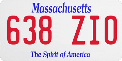 MA license plate 638ZI0