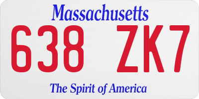 MA license plate 638ZK7