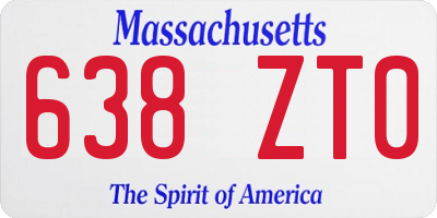 MA license plate 638ZT0