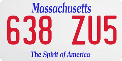 MA license plate 638ZU5