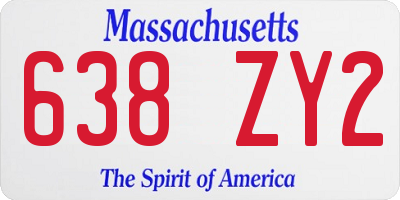 MA license plate 638ZY2