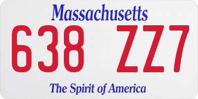 MA license plate 638ZZ7