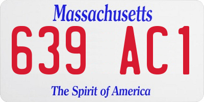 MA license plate 639AC1
