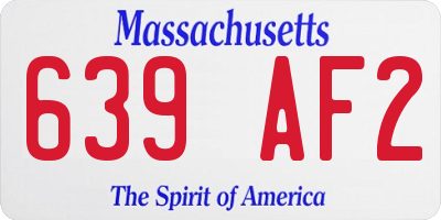 MA license plate 639AF2