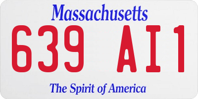 MA license plate 639AI1