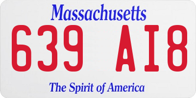 MA license plate 639AI8