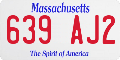 MA license plate 639AJ2