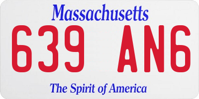 MA license plate 639AN6
