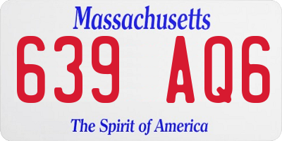 MA license plate 639AQ6
