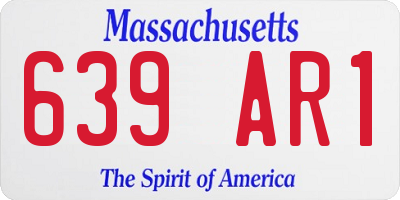 MA license plate 639AR1