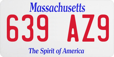 MA license plate 639AZ9