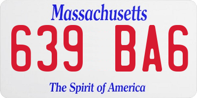 MA license plate 639BA6