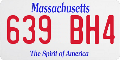 MA license plate 639BH4