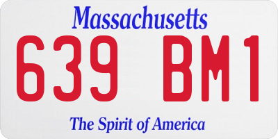 MA license plate 639BM1
