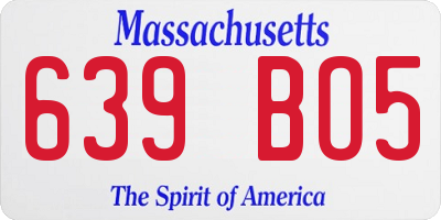 MA license plate 639BO5