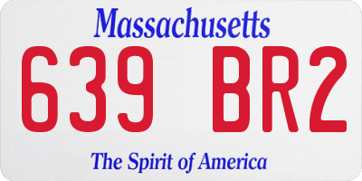 MA license plate 639BR2