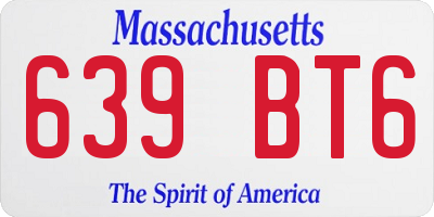MA license plate 639BT6