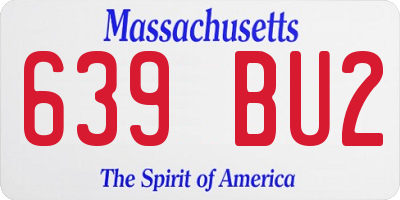 MA license plate 639BU2
