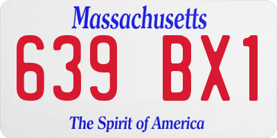 MA license plate 639BX1
