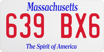 MA license plate 639BX6