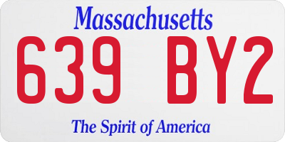 MA license plate 639BY2