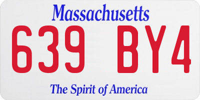 MA license plate 639BY4