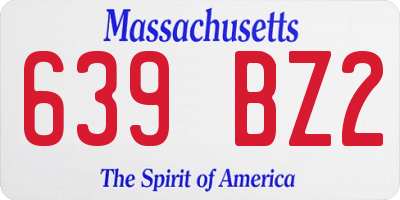 MA license plate 639BZ2