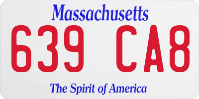 MA license plate 639CA8