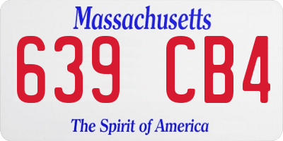MA license plate 639CB4