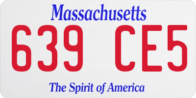 MA license plate 639CE5