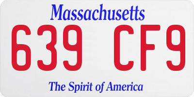 MA license plate 639CF9