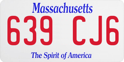 MA license plate 639CJ6