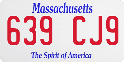 MA license plate 639CJ9
