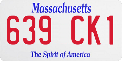 MA license plate 639CK1