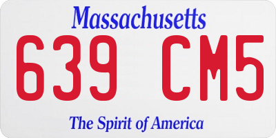 MA license plate 639CM5
