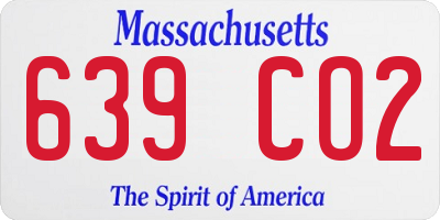 MA license plate 639CO2