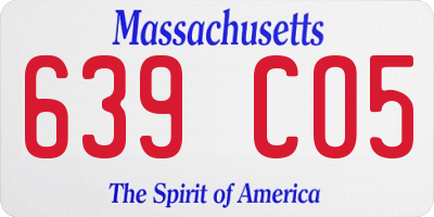 MA license plate 639CO5