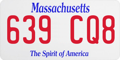 MA license plate 639CQ8
