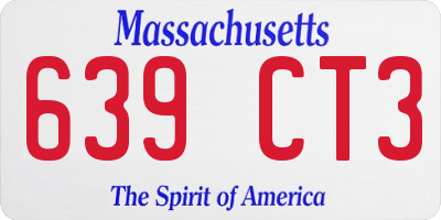 MA license plate 639CT3
