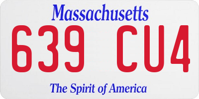MA license plate 639CU4