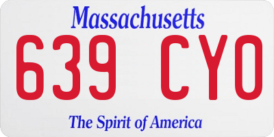 MA license plate 639CY0