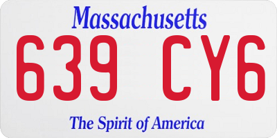 MA license plate 639CY6